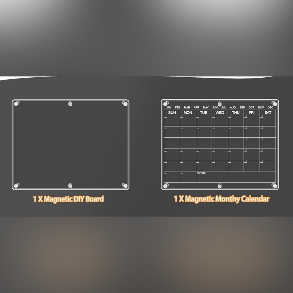 Magnetic acrylic calender and note board